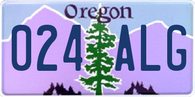 OR license plate 024ALG
