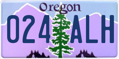 OR license plate 024ALH