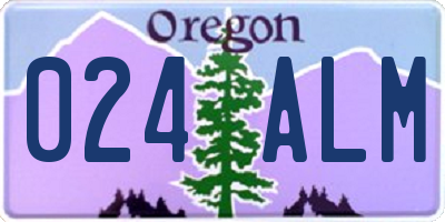 OR license plate 024ALM