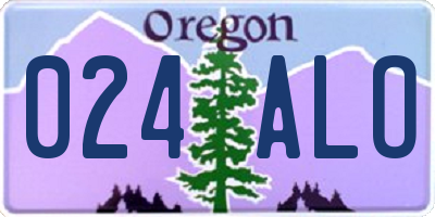 OR license plate 024ALO