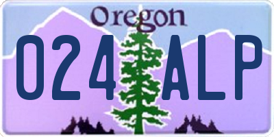 OR license plate 024ALP