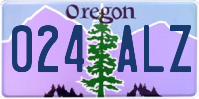 OR license plate 024ALZ