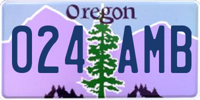 OR license plate 024AMB