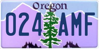 OR license plate 024AMF
