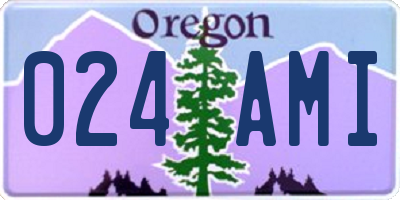 OR license plate 024AMI