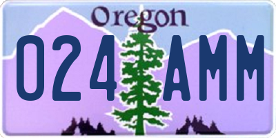 OR license plate 024AMM