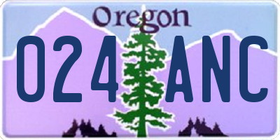 OR license plate 024ANC