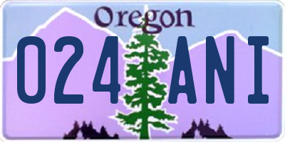 OR license plate 024ANI