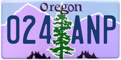 OR license plate 024ANP