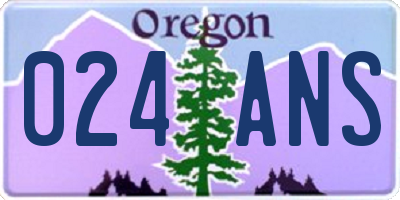 OR license plate 024ANS