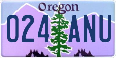 OR license plate 024ANU