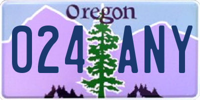 OR license plate 024ANY