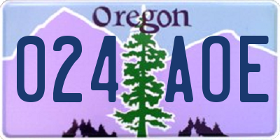 OR license plate 024AOE