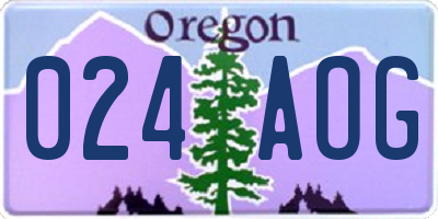 OR license plate 024AOG
