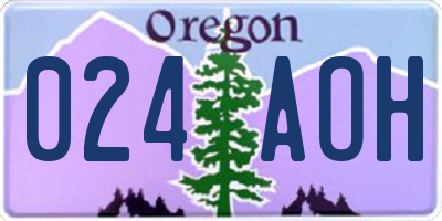 OR license plate 024AOH