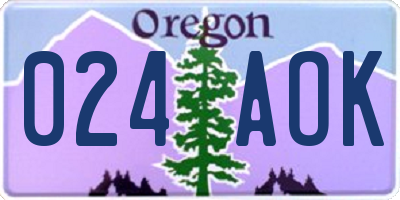 OR license plate 024AOK