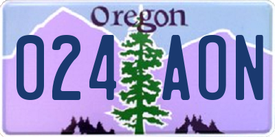 OR license plate 024AON