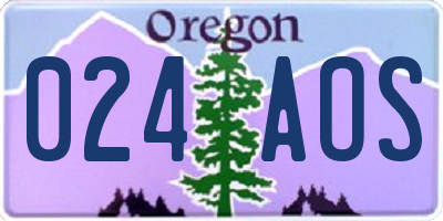 OR license plate 024AOS