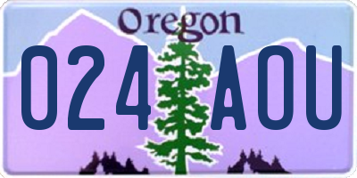 OR license plate 024AOU