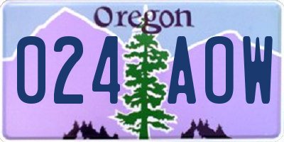 OR license plate 024AOW