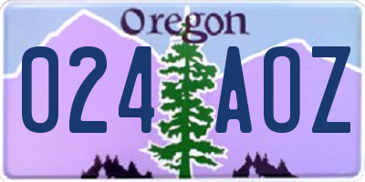 OR license plate 024AOZ