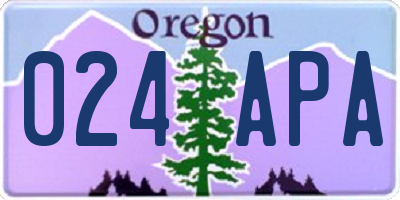 OR license plate 024APA