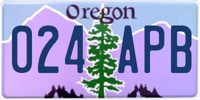OR license plate 024APB