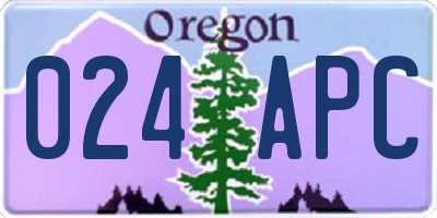 OR license plate 024APC