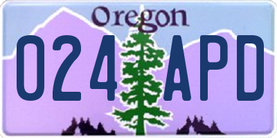 OR license plate 024APD