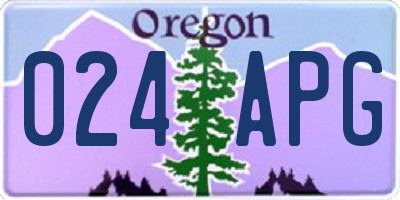 OR license plate 024APG