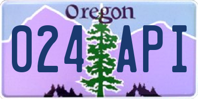 OR license plate 024API