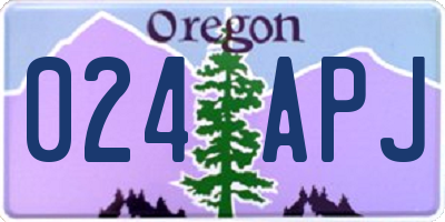 OR license plate 024APJ