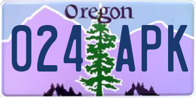 OR license plate 024APK