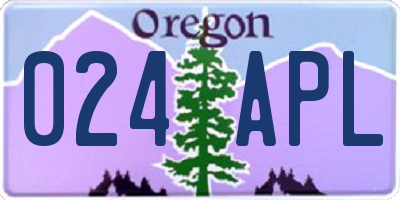 OR license plate 024APL