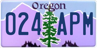 OR license plate 024APM