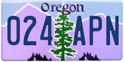 OR license plate 024APN