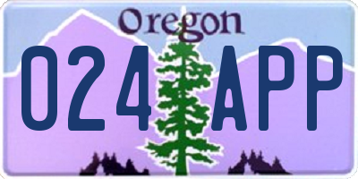 OR license plate 024APP