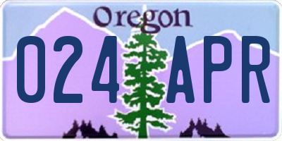 OR license plate 024APR