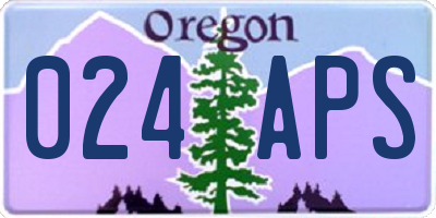 OR license plate 024APS