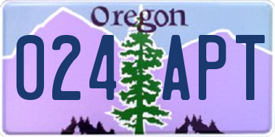 OR license plate 024APT