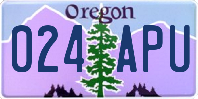 OR license plate 024APU
