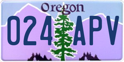 OR license plate 024APV