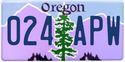 OR license plate 024APW