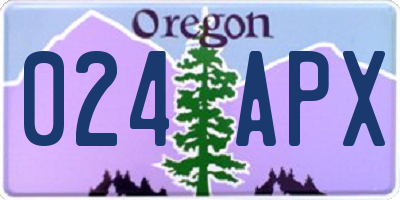 OR license plate 024APX