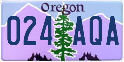 OR license plate 024AQA