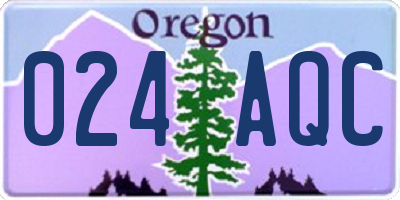 OR license plate 024AQC