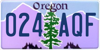 OR license plate 024AQF