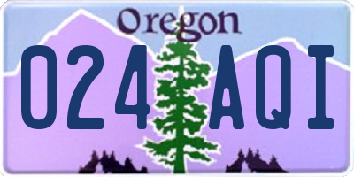 OR license plate 024AQI