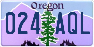OR license plate 024AQL