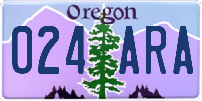 OR license plate 024ARA